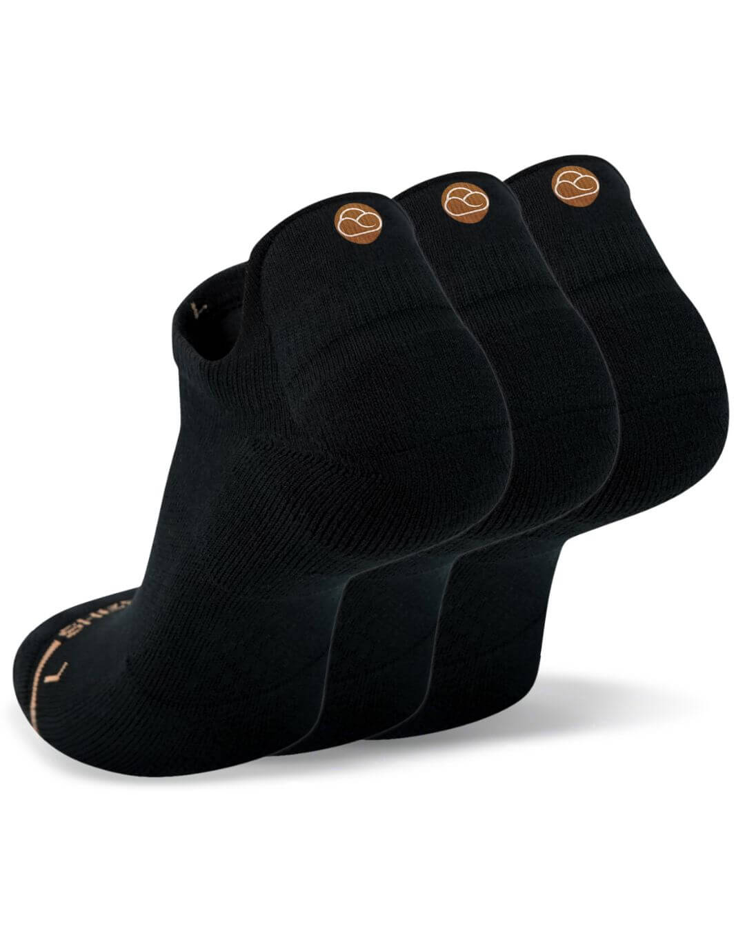 Three-pack of black Shezza padded ankle socks