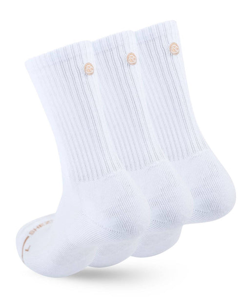 Three-pack of white Shezza unpadded crew socks