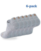 Six-pack of grey Shezza padded ankle socks