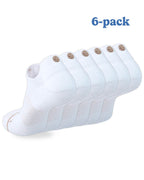 Six-pack of white Shezza padded ankle socks