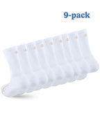 Nine-pack of white Shezza unpadded crew socks