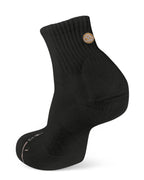 Black Shezza padded quarter sock on a mannequin foot