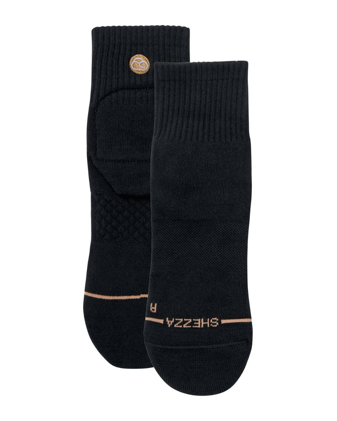 Pair of black Shezza padded quarter socks