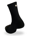 Black Shezza unpadded crew sock on a mannequin foot