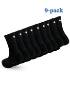 Nine-pack of black Shezza unpadded crew socks