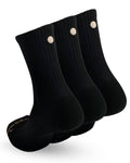Three-pack of black Shezza unpadded crew socks