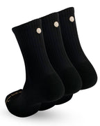 Three-pack of black Shezza unpadded crew socks