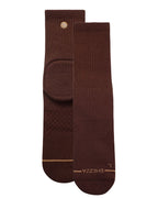 Pair of brown Shezza padded crew socks