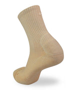 Tan Shezza padded crew sock on a mannequin foot