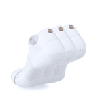 Three white Shezza padded ankle socks arranged in a row