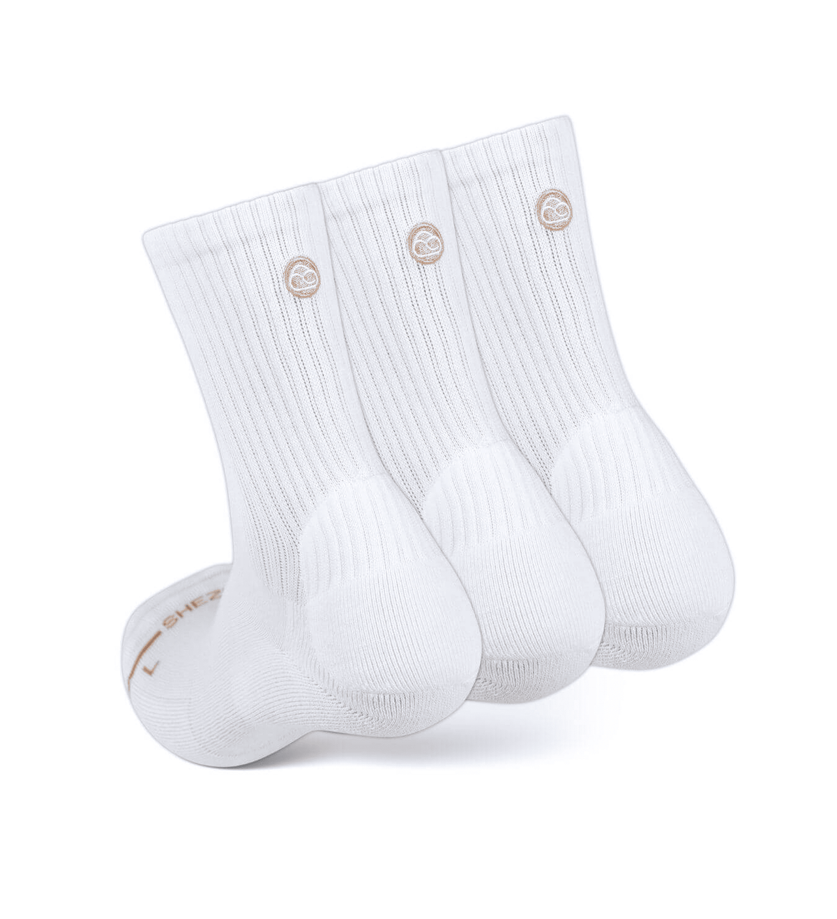 Three-pack of white Shezza padded crew socks