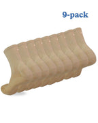 Nine-pack of tan Shezza padded crew socks