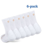 Six-pack of white Shezza padded crew socks