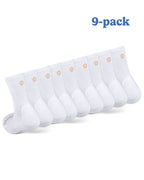 Nine-pack of white Shezza padded crew socks