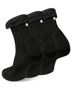 Three-pack of black Shezza padded lace socks