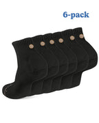 Six-pack of black Shezza padded quarter socks