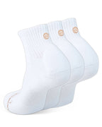 Three-pack of white Shezza padded quarter socks