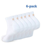 Six-pack of white Shezza padded quarter socks