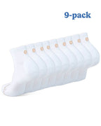 Nine-pack of white Shezza padded quarter socks