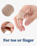 Illustration showing the toe separator bandage used on a toe or a finger