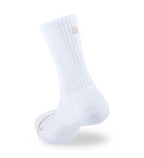 White Shezza unpadded crew sock on a mannequin foot