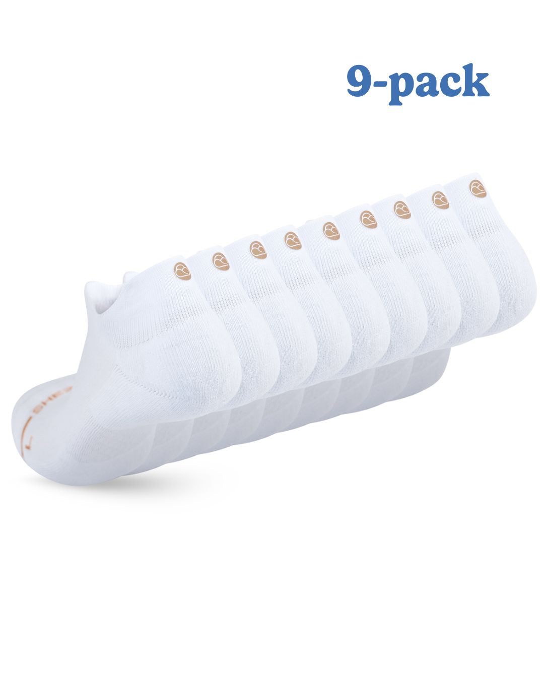 Nine-pack of white Shezza unpadded ankle socks